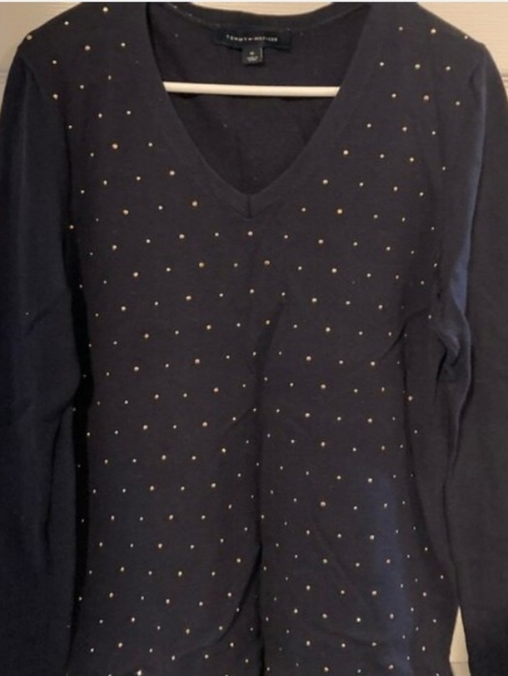 NWOT Tommy Hilfiger Navy Knitwear With Silver Studded Embellishment